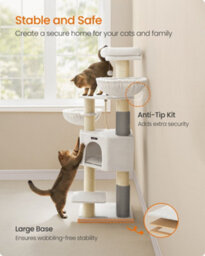 LEDREM Cat Tree For Large Cats, Heavy-Duty Cat Tower With Self-Warming Pads, 9 Scratching Posts, Large Perch - thumbnail 8