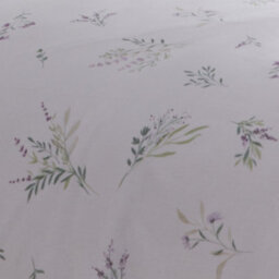 Dreams & Drapes Floral Sprig Lace Detail Lilac Duvet Cover Set - thumbnail 4