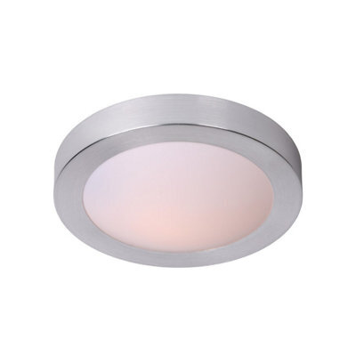 Lucide Fresh Modern Flush Ceiling Light Bathroom 27Cm - 1Xe27 - Ip44 - Satin Chrome - image 1