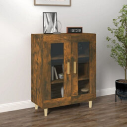 Berkfield Sturdy Sideboard Smoked Oak 69.5X34X90 Cm Engineered Wood - thumbnail 2
