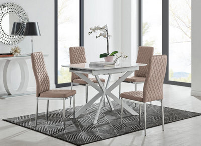 Furniturebox Uk Lira 120 Extending Dining Table And 4 Cappuccino Milan Chairs - image 1