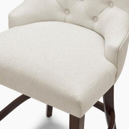 Furniturebox Uk 2X Belgravia Beige Fabric Bar Chairs Walnut Effect Legs - thumbnail 7