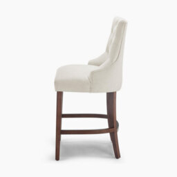 Furniturebox Uk 2X Belgravia Beige Fabric Bar Chairs Walnut Effect Legs - thumbnail 6