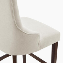 Furniturebox Uk 2X Belgravia Beige Fabric Bar Chairs Walnut Effect Legs - thumbnail 8