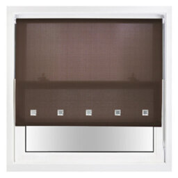 Trimmable Daylight Roller Blind With Square Eyelets And Metal Fittings By Furnished - Mocha (W)150Cm X (L)210Cm - thumbnail 2