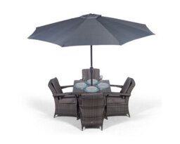 That's Furniture Arizona Square 4 Seater Rattan Patio Dining Set - Grey - thumbnail 6