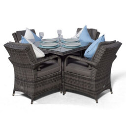 That's Furniture Arizona Square 4 Seater Rattan Patio Dining Set - Grey - thumbnail 5