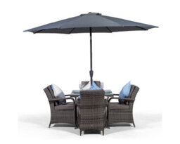 That's Furniture Arizona Square 4 Seater Rattan Patio Dining Set - Grey - thumbnail 2