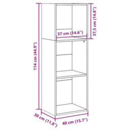 Berkfield Versatile Bookcase Concrete Grey 40X30X114 Cm Engineered Wood - thumbnail 9