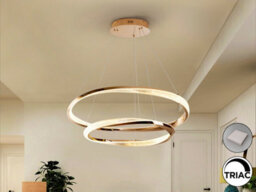 Luminosa Lighting Luminosa Orbitas Twin Ring Pendant Ceiling Light Gold Led 3000K - Uk Stock - thumbnail 2