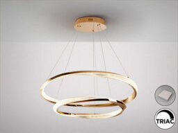 Luminosa Lighting Luminosa Orbitas Twin Ring Pendant Ceiling Light Gold Led 3000K - Uk Stock - thumbnail 1