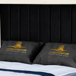 UKBEDFURNITURE Milano Black Plush Valvet Upholstered Bed Frame Only - Slatted Base - 48 Inch Headboard - thumbnail 2