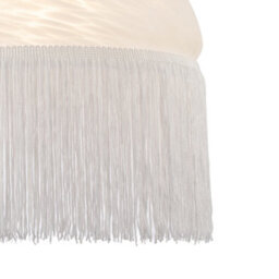 Happy Homewares Traditional Opal White Domed Glass Pendant Shade With Long Tassels - thumbnail 5