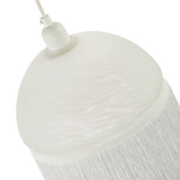 Happy Homewares Traditional Opal White Domed Glass Pendant Shade With Long Tassels - thumbnail 3