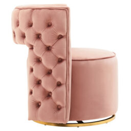 Orsina Pink Velvet Swivel Arm Chair, Comfortable Arm Chair With 360 Rotation, Contemporary Velvet Chair For Home - thumbnail 3