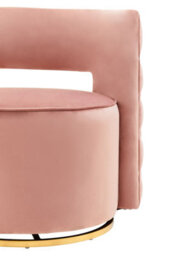 Orsina Pink Velvet Swivel Arm Chair, Comfortable Arm Chair With 360 Rotation, Contemporary Velvet Chair For Home - thumbnail 5
