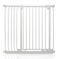 Safetots Extra Tall Elite Safety Gate, 98Cm - 107Cm, Matt White, Extra Tall 96.8Cm In Height, Pressure Fit Stair Gate - thumbnail 1