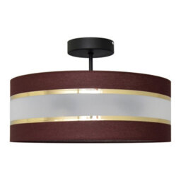 Luminosa Lighting Luminosa Helen Cylindrical Ceiling Light Brown, Gold, Black 40Cm - thumbnail 1