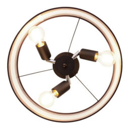Luminosa Lighting Luminosa Helen Cylindrical Ceiling Light Brown, Gold, Black 40Cm - thumbnail 5