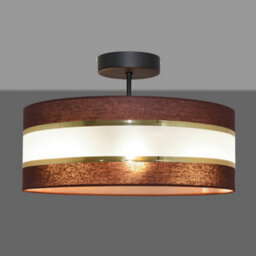 Luminosa Lighting Luminosa Helen Cylindrical Ceiling Light Brown, Gold, Black 40Cm - thumbnail 3