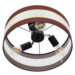 Luminosa Lighting Luminosa Helen Cylindrical Ceiling Light Brown, Gold, Black 40Cm - thumbnail 2