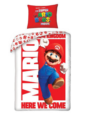 Nintendo Super Mario Bros Movie Here We Come Single Duvet Cover Set - image 1