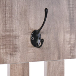 Wyld And Coco Dark Brown Wall-Mount Shoe Cabinet With Coat Rack - 10 Cubbies, 5 Hooks, Space-Saving Hallway Storage - thumbnail 7