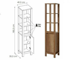 Impact Furniture Freestanding Bathroom Cabinets Furniture Set 800mm Vanity Sink Unit With Tallboy And Wall Storage Oak Effect Classic - thumbnail 7