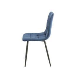 Urbn-Living Urbn Living 110Cm Dining Table & 4 Pcs Velvet Chairs Set Modern Metal Kitchen Furniture Slate Grey Table And Madison Blue Chair - thumbnail 4