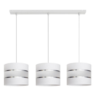 Luminosa Lighting Luminosa Helen Straight Bar Pendant Ceiling Light White, Silver 65Cm - image 1