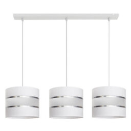 Luminosa Lighting Luminosa Helen Straight Bar Pendant Ceiling Light White, Silver 65Cm - thumbnail 1
