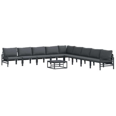 Berkfield Modern Garden Sofa Set 10 Pcs Anthracite Steel - image 1