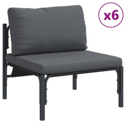 Berkfield Modern Garden Sofa Set 10 Pcs Anthracite Steel - thumbnail 4