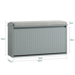 Sobuy Fsr98-L-Hg,shoe Bench With 1 Door Functional,grey,w62.6Xd30Xh70 - thumbnail 3