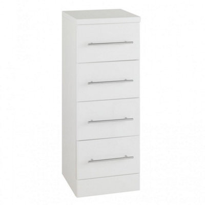 Clifton Four Drawer Unit Bathroom Unit - Gloss White - (Impact) - image 1