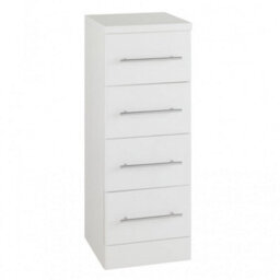 Clifton Four Drawer Unit Bathroom Unit - Gloss White - (Impact)