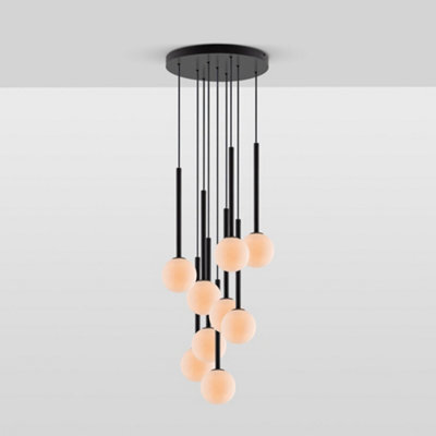 Houseof Frosted Shade Opal Ball Cluster Ceiling Light - Charcoal Grey Black - image 1