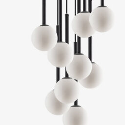 Houseof Frosted Shade Opal Ball Cluster Ceiling Light - Charcoal Grey Black - thumbnail 2