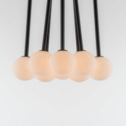 Houseof Frosted Shade Opal Ball Cluster Ceiling Light - Charcoal Grey Black - thumbnail 4