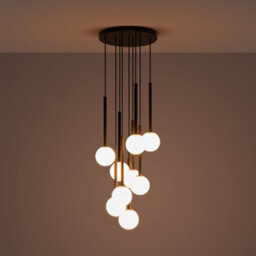Houseof Frosted Shade Opal Ball Cluster Ceiling Light - Charcoal Grey Black - thumbnail 5