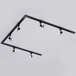 Litecraft Harlem Black 6 Head 3M U Shape Kitchen Track Light With Led Bulbs - thumbnail 2