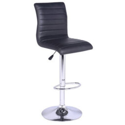 Furniture in Fashion Topaz Glass Grey Gloss Bar Table With 2 Ripple Black Stools - thumbnail 3