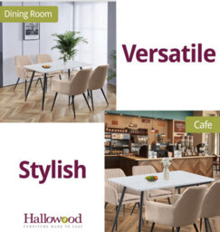 Hallowood Furniture Cullompton Rectangular Dining Table (1.2M) With 4 Light Brown Fabric Chairs - thumbnail 6