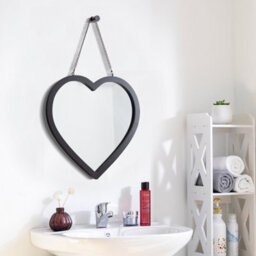 Aspect Furniture Hanging Heart Mirror/decorative Vanity Mirror (Black, 44.5 X 44.5 Cm) - thumbnail 2