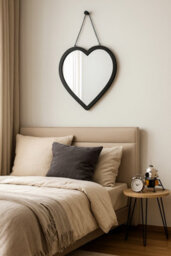 Aspect Furniture Hanging Heart Mirror/decorative Vanity Mirror (Black, 44.5 X 44.5 Cm) - thumbnail 3