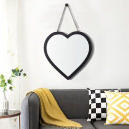 Aspect Furniture Hanging Heart Mirror/decorative Vanity Mirror (Black, 44.5 X 44.5 Cm) - thumbnail 1