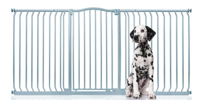 Bettacare Extra Tall Curved Top Dog Gate, 188Cm - 197Cm, Matt Grey, Extra Tall 100Cm In Height, Pressure Fit Pet Gate - image 1