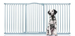 Bettacare Extra Tall Curved Top Dog Gate, 188Cm - 197Cm, Matt Grey, Extra Tall 100Cm In Height, Pressure Fit Pet Gate - thumbnail 1