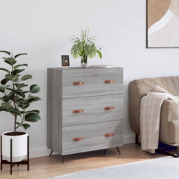 Berkfield Chest Of Drawers Grey Sonoma 69.5X34X90 Cm Engineered Wood - thumbnail 1
