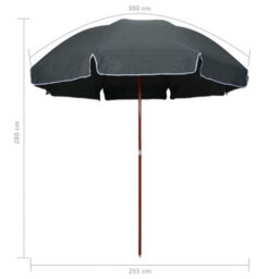 Berkfield Elegant Parasol With Steel Pole 300 Cm Anthracite - thumbnail 5